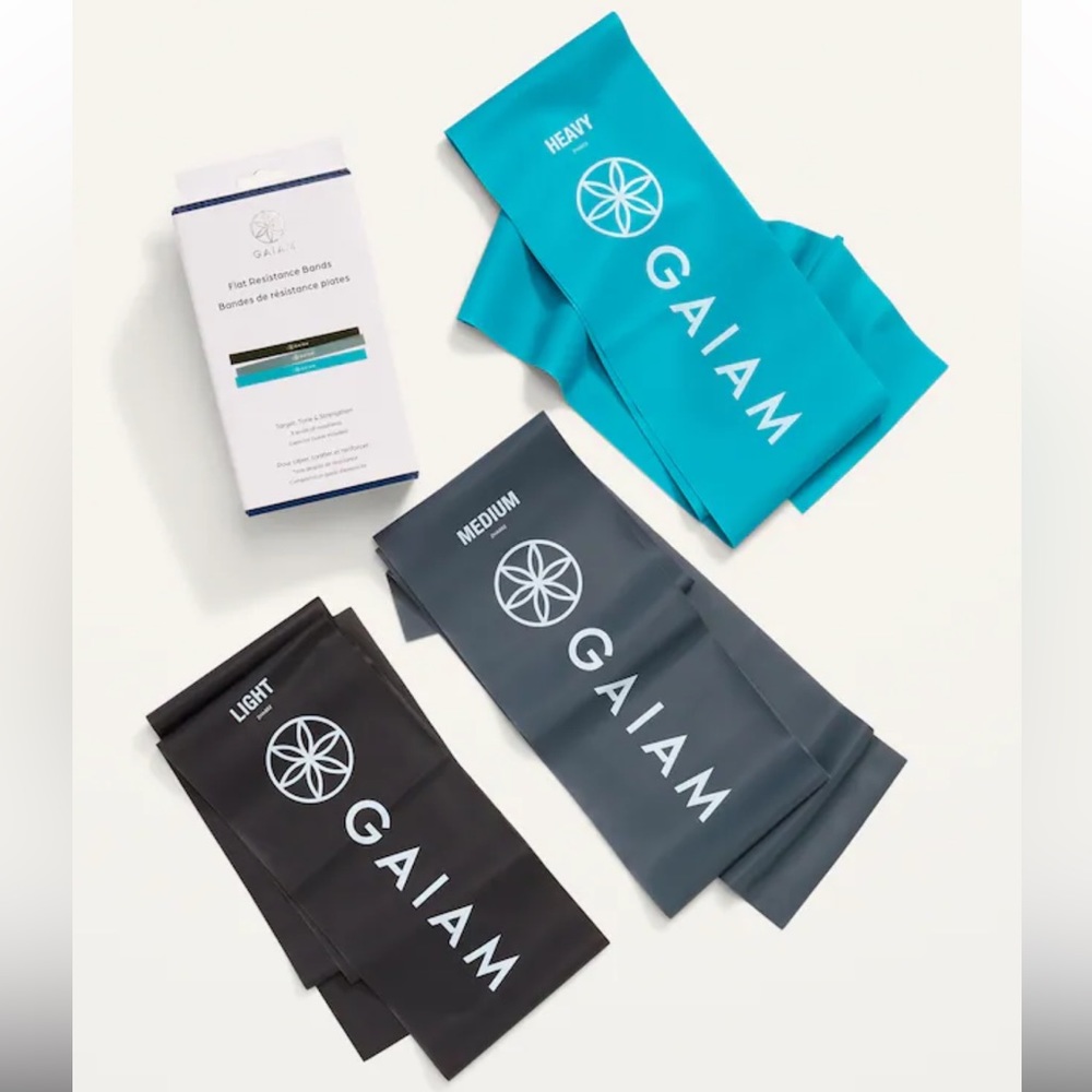 NEW Gaiam Flat Resistance Bands 3-Pack for Adults - Picture 2 of 2